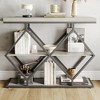 Acekool 3-Tier Industrial Entryway Table with Diamond Metal Frame, Storage Shelf for Hallway - 3 of 4