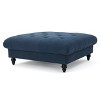 ORRD Tufted Ottoman, 40.5" Square Footstool with Turned Wood Legs, Multifunctional Seating & Coffee Table Alternative - 3 of 4