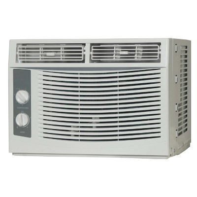 Compact White 5000 BTU Window Air Conditioner with Mechanical Controls