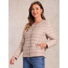 INSPIRE CHIC Women's Lightweight Button Down Packable Long Sleeve Puffer Jacket - 3 of 4