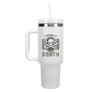 100 North Potion Of Death Video Gamer Wrap-Around 40 Oz. Stainless Steel Water Bottle Coffee Mug, Spill & Leak Resistant, Travel Tumbler with Handle, - 1 of 4