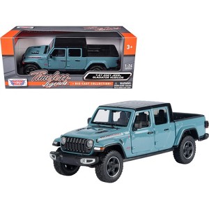 2021 Jeep Gladiator Rubicon (Closed Top) Pickup Truck Blue with Black Top 1/27 Diecast Model Car by Motormax - 1 of 4