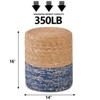 KTMBDW Ottoman Poufs, Natural Seagrass Pouffe, Hand Weave Round Footstool with Wood Frame, Sitting Braided Footrest for Living Room, Bedroom - 2 of 4