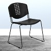 Emma and Oliver 400 lb. Capacity Black Plastic Stack Office Side Chair - 2 of 4