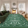 Christmas Washable Area Rug, Xmas Foldable Festive Decor Indoor Mat, Low Pile Stain Resistant Floor Carpet for Living Room, Bedroom - 2 of 4