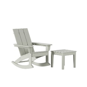 WestinTrends Modern Adirondack Outdoor Rocking Chair with Side Table Set - 1 of 4