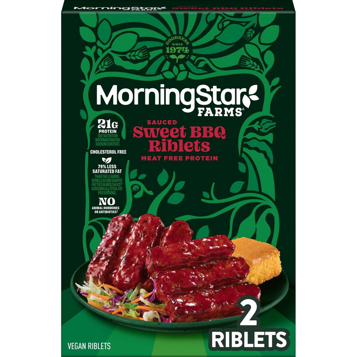 MorningStar Farms Vegan Frozen Sauced Riblets Sweet BBQ - 10oz/2ct