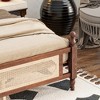 Queen/King Platform Bed with Rattan Headboard and Footboard, Pine Wood with Central Enhanced Leg, Espresso/Walnut - ModernLuxe - 4 of 4