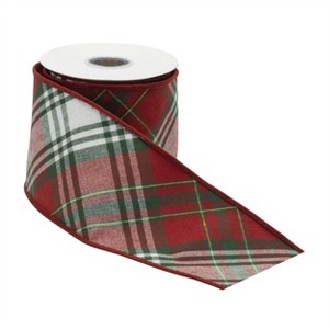 Plaid Pattern Wired Ribbon 4" x 5 Yds. - 1 of 3