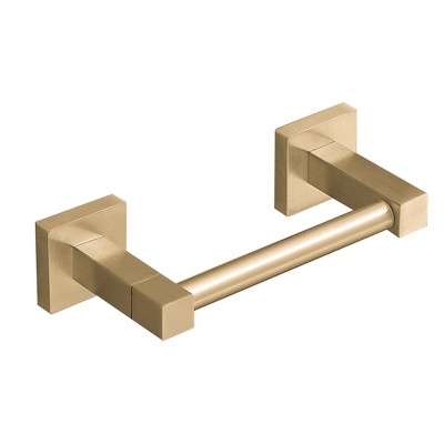 BWE Wall Mounted Toilet Paper Holder Double Post Pivoting Square Tissue Holders Roll Hangers Stand