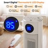 Etust 2-in-1 Tower Heater with Humidifier, Ceramic Oscillating Space Heater with Thermostat & Timer, Portable Electric Heater for Bedroom 29.5” - 4 of 4