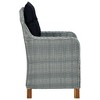 vidaXL Patio Chairs 2 pcs Set with Cushions - Outdoor Furniture Seating, Light Gray Poly Rattan - 3 of 4