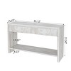 55.12" Farmhouse Console Table with Storage Drawers, 2-Tier Entryway Table with Open Shelf for Hallway, Living Room, or Office – The Pop Home - 4 of 4