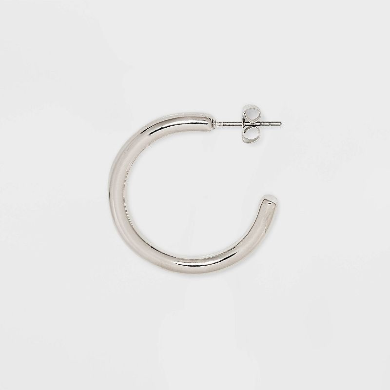 Tubular Hoop Earring Set 3pc - Wild Fable&#8482; Silver, 2 of 9