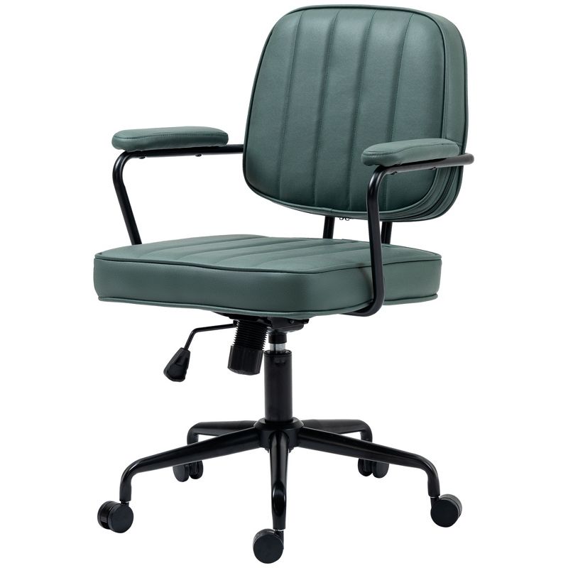 Vinsetto Home Office Chair, Microfiber Computer Desk Chair with Swivel Wheels, Adjustable Height, and Tilt Function, 4 of 7