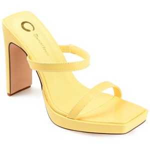 Journee Collection Womens Naivee Tru Comfort Foam Open Square Toe Platform Heel Sandals Yellow 9 - 1 of 4