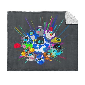 Sony Playstation Astro Bot Power Up Silk Touch Faux Sherling Throw ...