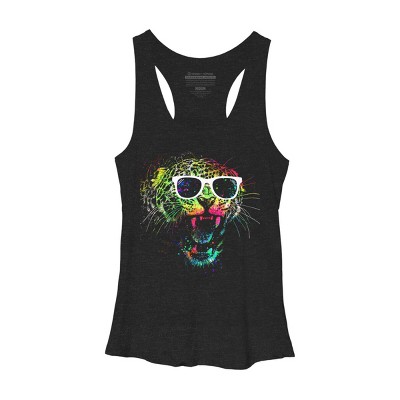 Women's Design By Humans Technicolor Jaguar By clingcling Racerback Tank Top