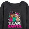 Women's - Barbie - Holidays & Christmas Lightweight French Terry Wide Neck Long Sleeve Shirt - 2 of 4