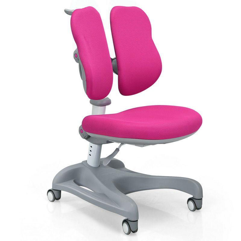 Costway Kids Study Desk Chair Adjustable Height Depth w/Sit-Brake Casters, 1 of 11