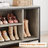 Hall Tree with Bench, Coat and Shoe Rack, Wooden Entryway Bench with Coat Rack, Industrial Freestanding Coat Rack with Shoe Storage for Hallway,Grey - 4 of 4