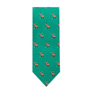Jacob Alexander Men's Christmas Rudolph Reindeer Pattern Regular Length Neck Tie - Green - 1 of 4