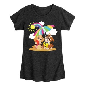 Girls' - Paw Patrol - Skye Rubble Beach Fitted Short Sleeve Graphic T-Shirt - 1 of 4
