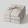 Fabdreams 100% Organic Linen 3-Piece Sheet Set- Stonewashed Finish - 3 of 4