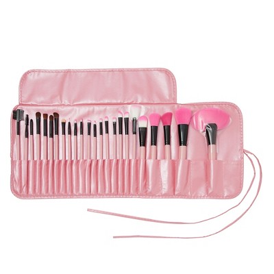 Zodaca 24-piece Set Make Up Brushes with Pouch Bag, Pink