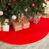 Juvale Red Christmas Tree Skirt, Plain Tree Skirt with Gold Trim for Holiday Decor, Round Tree Mat Base Cover, 42 Inches - 2 of 4
