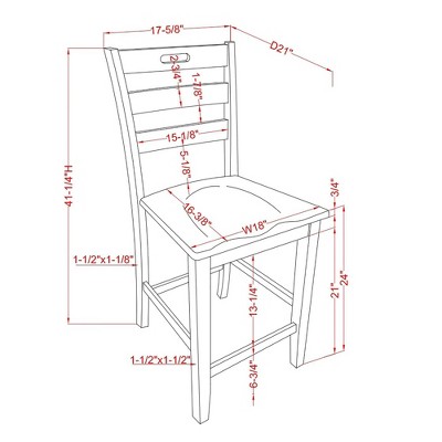 Light Gray and Oak Ladder Back Counter Height Barstool Set