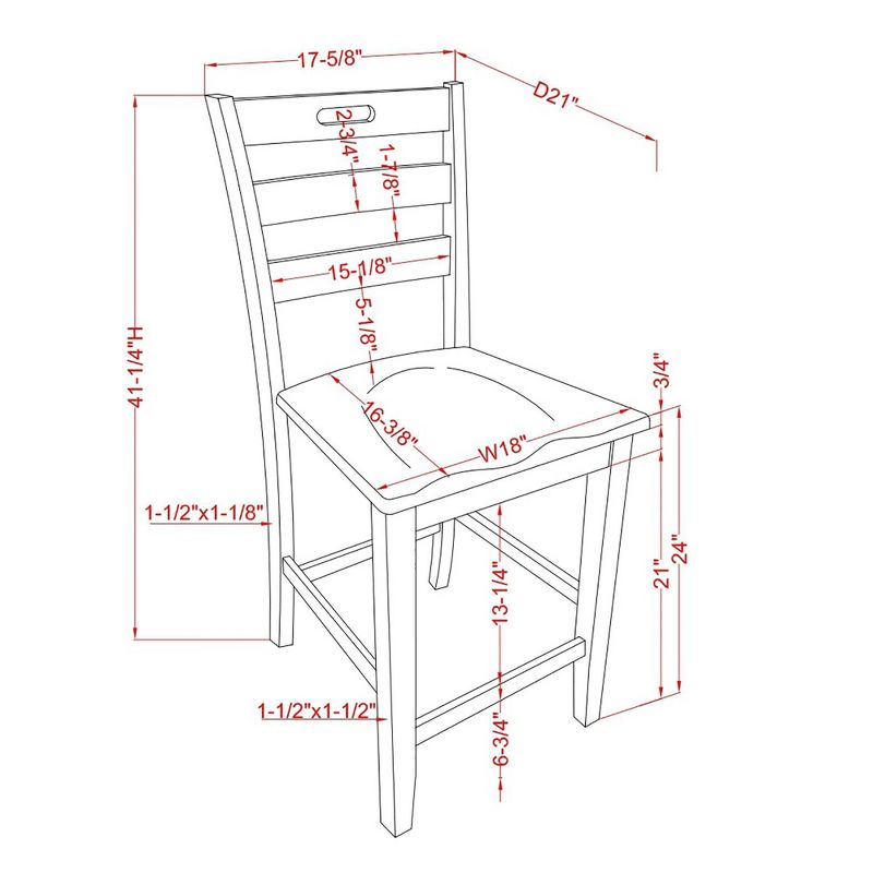 2pk Danforthe Ladder Back Counter Height Chairs - HOMES: Inside + Out, 5 of 6
