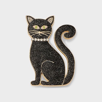 SUGARFIX by BaubleBar Feline Eerie Brooch - Black