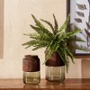 Sage Glass Vase with Wood Accent 9"H - 3 of 4