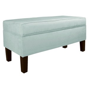 Skyline Custom Upholstered Contemporary Storage Bench - Skyline Furniture , Adult Unisex, Velvet Blue