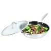 Brentwood 12-In. 4.2-Qt. 3-Ply Hybrid Non-Stick Stainless Steel Wok with Glass Lid in Silver - 3 of 4