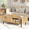 Coffee Table 42.5" Mid Century Modern Center Table with Drawer Fluted Living Room Table with Storage Table with Open Shelf Rectangle Coffee Table - 3 of 4