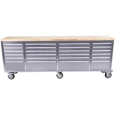 96 inch Tool Chest,  24 Drawers Storage Rolling Cabinet with Wheels, Lock Key Locking System, Drawer Liners for Garage Warehouse Repair Shop