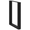 vidaXL Coffee Table Legs U-Shaped - Black Steel, Adjustable Levelers, Modern Design, For Living Room/Dining Area - 60x(72-73) cm - 4 of 4