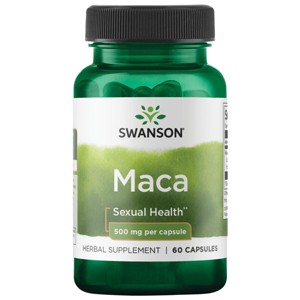 Swanson Herbal Supplements Maca Root 4:1 Extract, Promotes Vitality, Sexuality, Hormone Balance & Stamina, 500 mg (60 Capsules). - 1 of 2