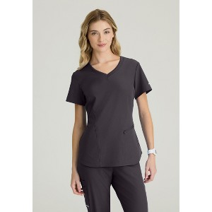 Skechers Vitality By Barco Women's Electra 3-Pocket Ribbed V-Neck Scrub Top - 1 of 4
