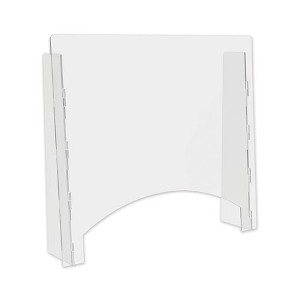 deflecto Counter Top Barrier with Pass Thru, 27" x 6" x 23.75", Polycarbonate, Clear, 2/Carton - 1 of 2