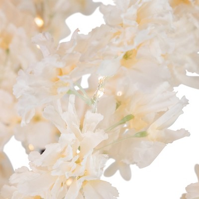 6' White Floral Outdoor LED Lighted Tree with Bendable Branches