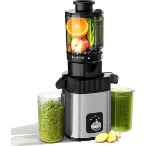 Slow Masticating Juicer, 4.4" Extra-Wide Feed Chute Cold Press Juicer for Whole Fruits & Veggies, High Juice Yield, Easy Assembly & Cleaning - 1 of 4