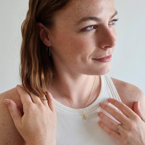Mini Circle Orbit Necklace in Gold, Rose Gold, Silver - Honeycat - 1 of 4