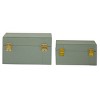 Set of 2 Faux Shagreen Wood Box with Metal Ring Fixtures - Olivia & May - image 4 of 4