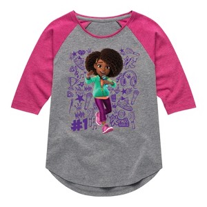 Girls' - Karma's World - Karma Notebook Shirt Tail Raglan Graphic T-shirt - 1 of 3