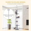 Okak Floor-To-Ceiling Cat Tree with Adjustable Height, Vertical Cat Tower with Scratching Post, Tall Cat Tree for Indoor Cats, Gray - 2 of 4