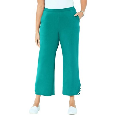 Catherines Women's Plus Size Suprema Wide Leg Ankle Pant