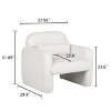 Modern Teddy Fleece Accent Arm Chair with Pillow, Upholstered Accent Chair for Living Room, Bedroom, Study-Tanpinhause - 4 of 4